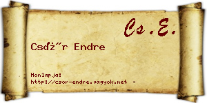 Csór Endre névjegykártya