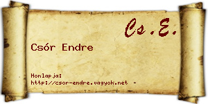 Csór Endre névjegykártya